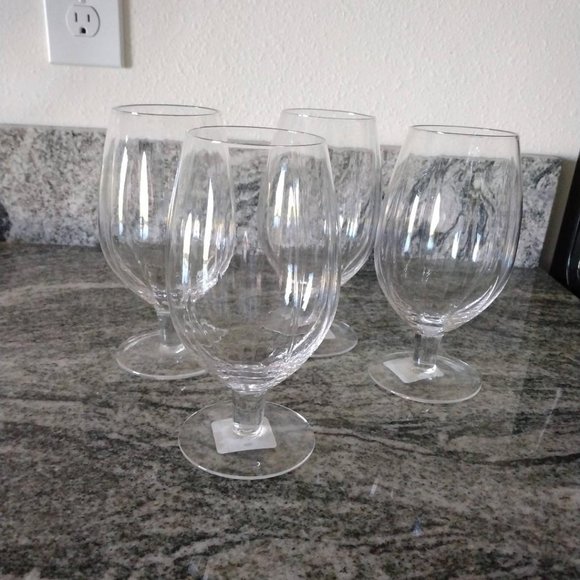 Pier 1 One Glass Water Goblets - NEW set of 4